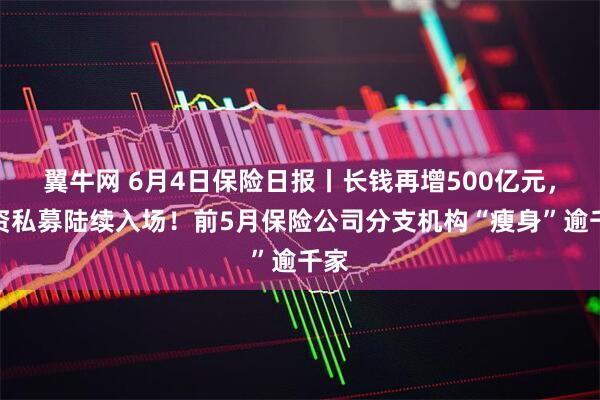 翼牛网 6月4日保险日报丨长钱再增500亿元，险资私募陆续入场！前5月保险公司分支机构“瘦身”逾千家
