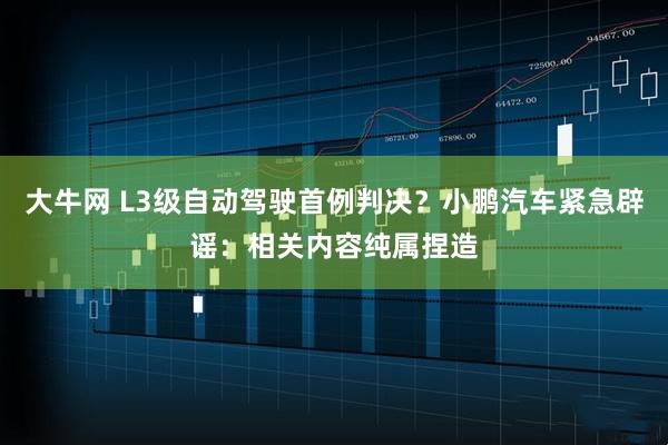 大牛网 L3级自动驾驶首例判决？小鹏汽车紧急辟谣：相关内容纯属捏造
